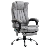 Vinsetto Cadeira de Escritório com 6 Pontos de Massagem Giratória Encosto Reclinável 135º Função de Aquecimento 62x67x113-120 cm Cinza(m-11)