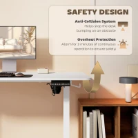 Vinsetto Biurko Stojące Regulowane Elektrycznie, 140 x 70 x 116 cm, Białe(m-6)