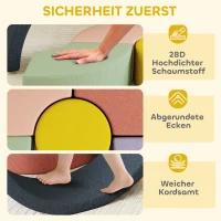 AIYAPLAY 7-teiliges Weichbauklötze-Set für Kleinkinder, Schaumstoff, waschbarer Cordbezug, verschiedene Formen, Bunt(m-5)