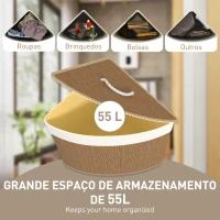 HOMCOM Cesto para Roupa Suja de Bambu de 55L com Tampa e Asa Saco Extraível e Lavável para Casa de Banho Quarto, 35x35x60 cm Castanho(m-4)