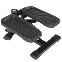 SPORTNOW Mini stepper fitness disque de torsion de la taille 2 en 1 écran LCD, hauteur réglable, 100 kg, 42 x 34 x 22 cm, noir(m-1)