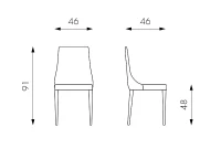 E-STYLO Sedia moderna in similpelle, perfetta per arredare con eleganza cucine, sale da pranzo e soggiorni, 46cm X 46cm H. 91cm(m-4)