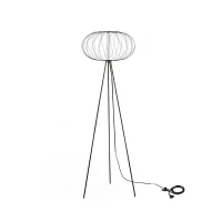 E-STYLO Lampada da terra con paralume a struttura metallica dorata e treppiede nero, perfetta per aggiungere un tocco moderno e sofisticato a qualsiasi ambiente, 50cm X 50cm H. 150cm(m-1)