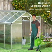 Outsunny 10 x 6ft Aluminium Frame Walk-In Greenhouse(m-5)