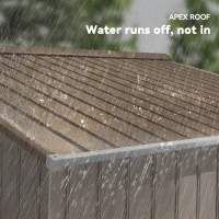 Outsunny 9 x 6FT Outdoor Garden Roofed Metal Storage Shed Tool Box with Foundation Ventilation & Doors, Yellow(m-7)