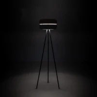 E-STYLO Lampada da terra con paralume bicolore e base a treppiede, ideale per aggiungere un tocco moderno e creativo a qualsiasi ambiente, 35cm X 35cm H. 140cm(m-2)