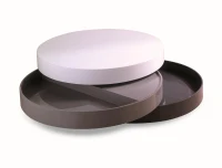 E-STYLO Tavolino moderno girevole, caratterizzato da un design funzionale ed elegante, perfetto per soggiorni, salotti e zone living, 90cm X 90cm H. 32cm(m-1)