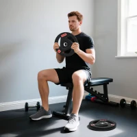 SPORTNOW Juego de 2 Discos de Pesas Olímpicos de 15 kg Agujero 50 mm de Hierro Fundido para Entrenamiento de Fuerza Negro(m-2)