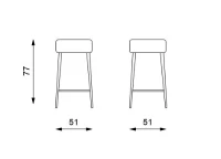 E-STYLO Sgabello in microfibra imbottita dal design moderno e lineare, perfetto per ricreare l’atmosfera dei classici bar americani direttamente a casa tua, 33cm X 33cm H. 77.5cm(m-4)