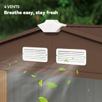 Outsunny Outdoor Storage Shed, 7ft x 4ft, Large Patio Roofed Tool Metal Storage Building Foundation Sheds Box Outdoor Furniture(m-8)