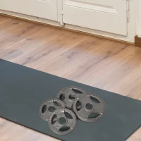 HOMCOM Disques de poids 2,5/2,5/5/5 kg, poids musculation pour 5 cm barres olympiques, disques d'haltères en acier(m-10)