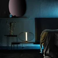 E-STYLO Lampada da tavolo in metallo nero dal design a rete, perfetta per creare atmosfere suggestive e accoglienti, 50cm X 50cm H. 29cm(m-3)