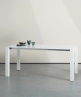 E-STYLO Tavolo allungabile moderno in MDF lucido, perfetto per chi ha spazi ridotti ma non vuole rinunciare a cene con parenti e amici(m-1)