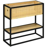 Outsunny Jardinière sur pieds rectangulaire avec étagère inférieure carré potager extérieur métal et bois 55 x 20 x 56 cm(m-12)