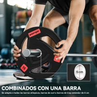 SPORTNOW Juego de 2 Discos de Pesas Olímpicos de 15 kg Agujero 50 mm de Hierro Fundido para Entrenamiento de Fuerza Negro(m-5)