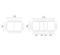 E-STYLO Tavolo allungabile moderno, perfetto per chi desidera ottimizzare gli spazi senza rinunciare a stile e funzionalità, 80cm X 130/210cm H. 76cm(m-3)