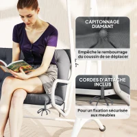 Outsunny Coussin de banc matelas assise dossier pour banc de jardin coussin balancelle canapé 3 places grand confort 100 x 98 x 8 cm gris(m-6)