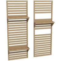 Outsunny Lot de 2 support plantes intérieur porte plante intérieure avec étagères et treillis 60 x 18 x 170 cm bois naturel