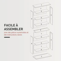 HOMCOM Rangements pour CD et DVD avec 8 compartiments et 6 étagères réglables, capacité max. 360 CD/185 DVD et Blu-ray, noir(m-7)