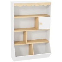 AIYAPLAY Bibliothèque enfant rangement livre enfant meuble de rangement pour jouets avec 4 étagères, 2 casiers et placard(m-12)