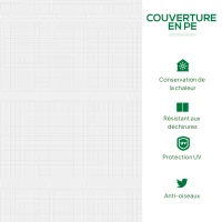 Outsunny Serre de jardin mini serre 2 fenêtres enroulables couverture en PE haute densité 140 g/m² 120 x 60 x 60 cm blanc(m-4)