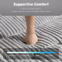 HOMCOM 2 Seater Click Clack Sofa Bed with Pull Out Design, Corduroy Upholstery - Light Grey(m-7)