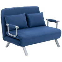 HOMCOM Two-Seater Click-Clack Sofa Bed - Dark Blue(m-11)