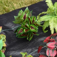 Outsunny Toiles de paillage - toile de paillage anti mauvaises herbes 130 g/m² indéchirable perméable à l'eau anti UV 92L x 1l m(m-10)