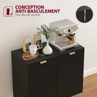 HOMCOM Buffet cuisine meuble de rangement avec 2 portes étagère réglable pieds métalliques surélevés 80 x 40 x 80 cm noir(m-7)