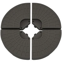 Outsunny Lot de 4 pieds de parasol poids de lestage pour parasols déportés - A remplir d'eau et de Sable jusqu'à 100 kg - dim. totales 100L x 100l x 10H cm HDPE café(m-1)