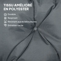 Outsunny Coussin de banc matelas assise dossier pour banc de jardin coussin balancelle canapé 3 places grand confort 100 x 98 x 8 cm gris(m-4)