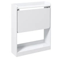 HOMCOM Bureau d'ordinateur table de bureau plateau rabattable et 3 étagères de rangement gain de place 63 x 55,5 x 82 cm blanc(m-12)