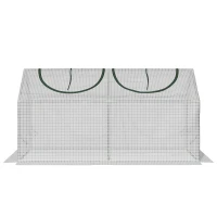 Outsunny Serre de jardin mini serre 2 fenêtres enroulables couverture en PE haute densité 140 g/m² 120 x 60 x 60 cm blanc(m-1)