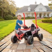 AIYAPLAY Voiture Électrique pour Enfants 12V sous Licence Kawasaki Teryx KRX 1000 Télécommande Suspension Arrière Rouge(m-5)