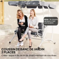 Outsunny Coussin de banc matelas assise dossier pour banc de jardin coussin balancelle canapé 3 places grand confort 100 x 98 x 8 cm gris(m-7)