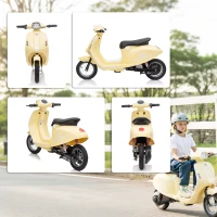 AIYAPLAY 24V Kids Electric Motorbike, Ride on Motorcycle with Manual Throttle, Brakes and LED Lights for Ages 8-12 Years, Beige(m-8)