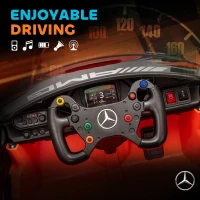 AIYAPLAY Voiture Électrique Enfants 3-8 Ans Mercedes-AMG 12V avec Télécommande, Feux LED, Roulettes de Transport, Orange(m-4)