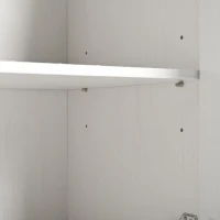 Îlot de cuisine avec plateau rabattable, avec 4 portes et 2 tiroirs, 140x45/73x92 cm, Blanc(m-8)