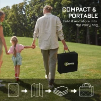 Outsunny Plastic Straw Reversible RV Outdoor Rug with Carry Bag, 182 x 274cm, Grey and White(m-5)