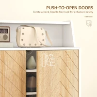 HOMCOM Sapateira para Entrada com Prateleiras Ajustáveis para 15 Pares de Sapatos 75x35x104 cm Branco e Madeira(m-4)