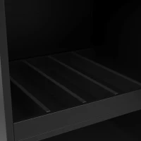 Bancone bar girevole a 360° con 2 cassetti e armadietto con anta scorrevole, 3 ripiani aperti, Nero(m-7)