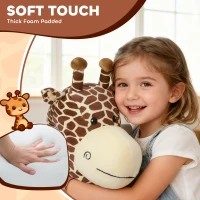 AIYAPLAY Giraffa cavalcabile, alimentazione a batteria, rivestimento lavabile, pedali, ruote silenziose, musica, 1,5-5 anni, Marrone(m-4)