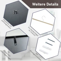 HOMCOM Trikot-display, kledinghanger, aluminiumframe, UV-bestendige acrylvoorzijde, zwart(m-6)