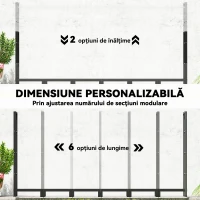 Outsunny Suport de Lemne din Metal cu Acoperire Impermeabilă Capacitate 0.8m³ 235x31x116(m-6)