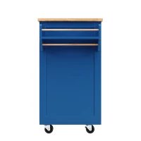 Îlot de cuisine moderne, table à manger multifonctionnelle avec espace de rangement, 102x45x92 cm, Bleu(m-9)