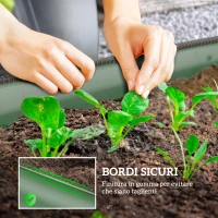 Outsunny Letto per Orto Rialzato Modulare 150x62x30cm in Acciaio Galvanizzato con Fondo Aperto, Verde(m-6)