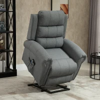 HOMCOM Sillón Relax Reclinable Eléctrico Levanta Personas con Masaje Vibratorio y Calor Control Remoto Gris(m-2)