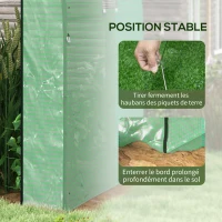 Outsunny Serre de jardin serre tunnel de jardin 3,24m² PE Haute densité 135 g/m², avec 2 portes zippées 180 x 180 x 200 cm, vert(m-7)