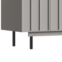 Bufet minimalist pentru sufragerie, cu 4 uși și rafturi reglabile, 140x38,5x82,5 cm, Gri(m-6)