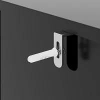 Dulap minimalist pentru sufragerie, cu 4 uși și rafturi reglabile, 140x38,5x82,5 cm, Negru(m-6)